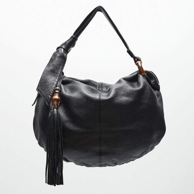 GUCCI LEATHER BAMBOO HAND BAG