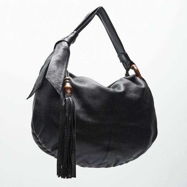 GUCCI LEATHER BAMBOO HAND BAG