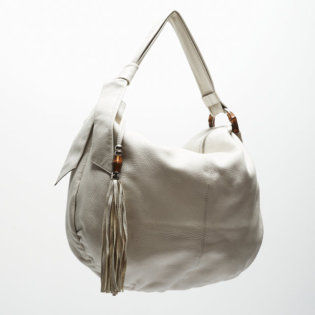 GUCCI LEATHER BAMBOO HAND BAG