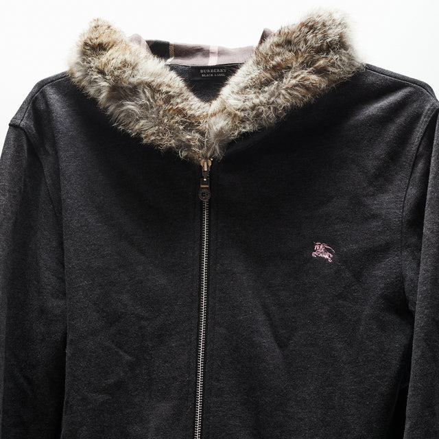 BURBERRY BLACK LABEL FUR ZIP HOODIE