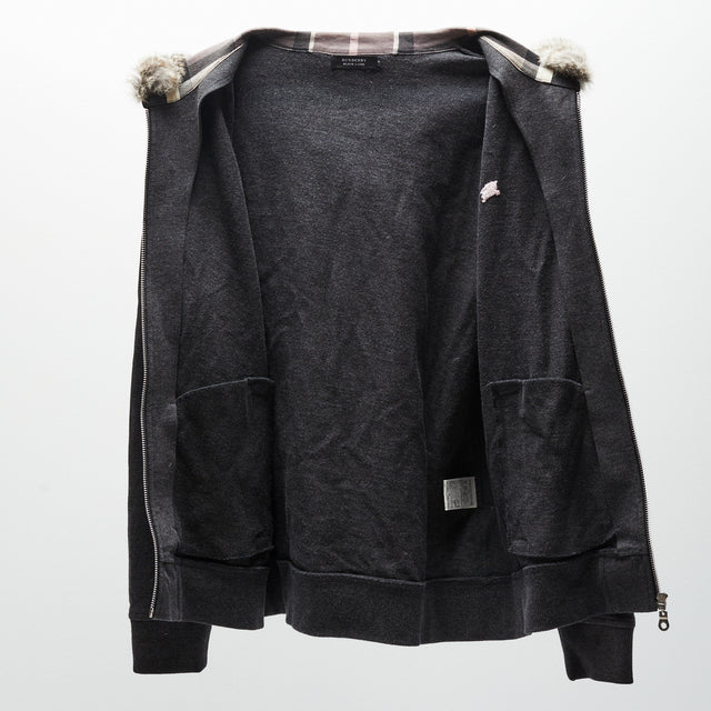 BURBERRY BLACK LABEL FUR ZIP HOODIE